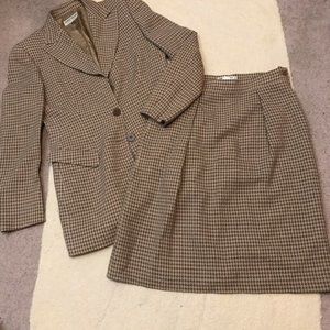 Giorgio Armani Collezioni Herringbone Skirt Suit
